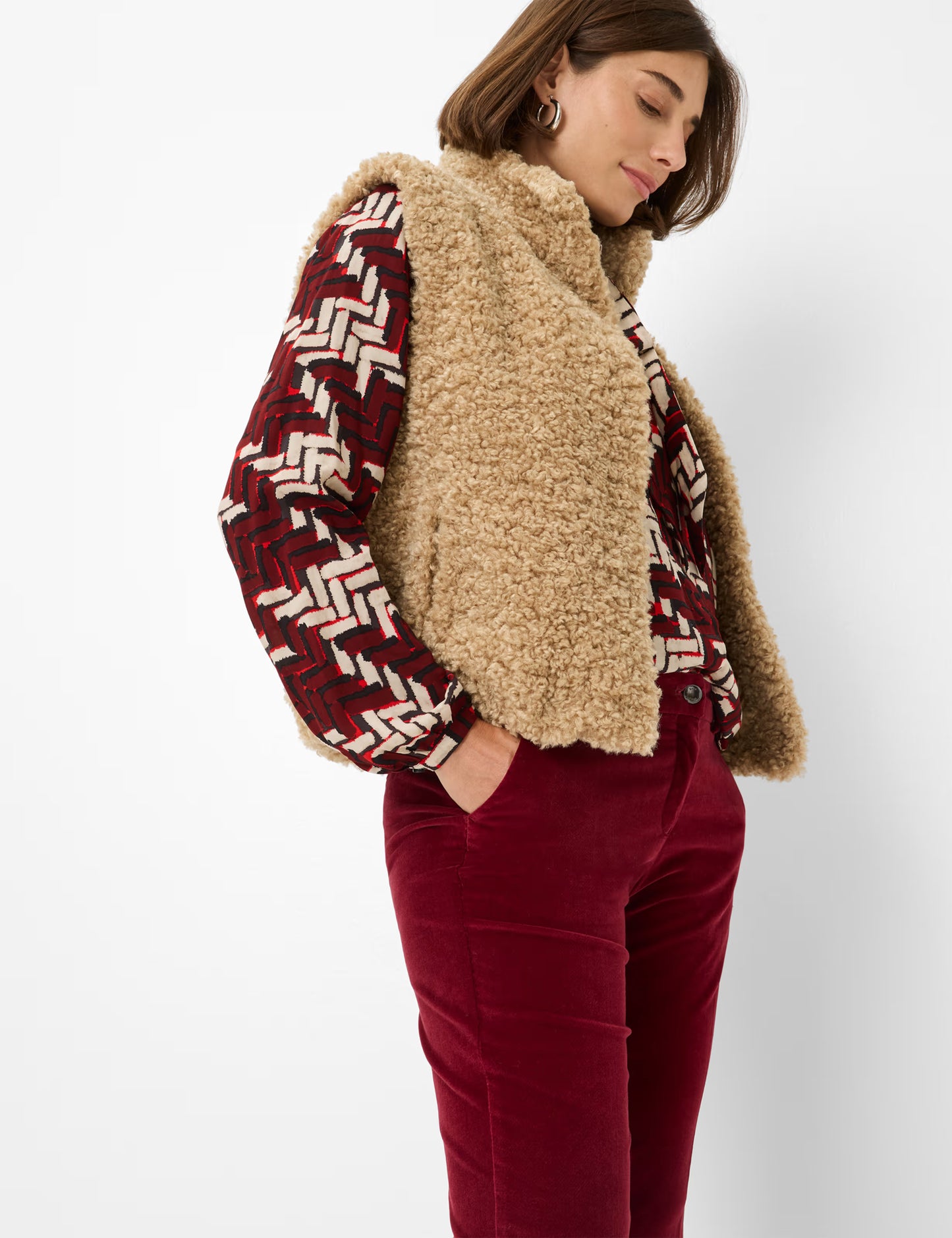 Brax Maron S Mulberry Velvet Trousers