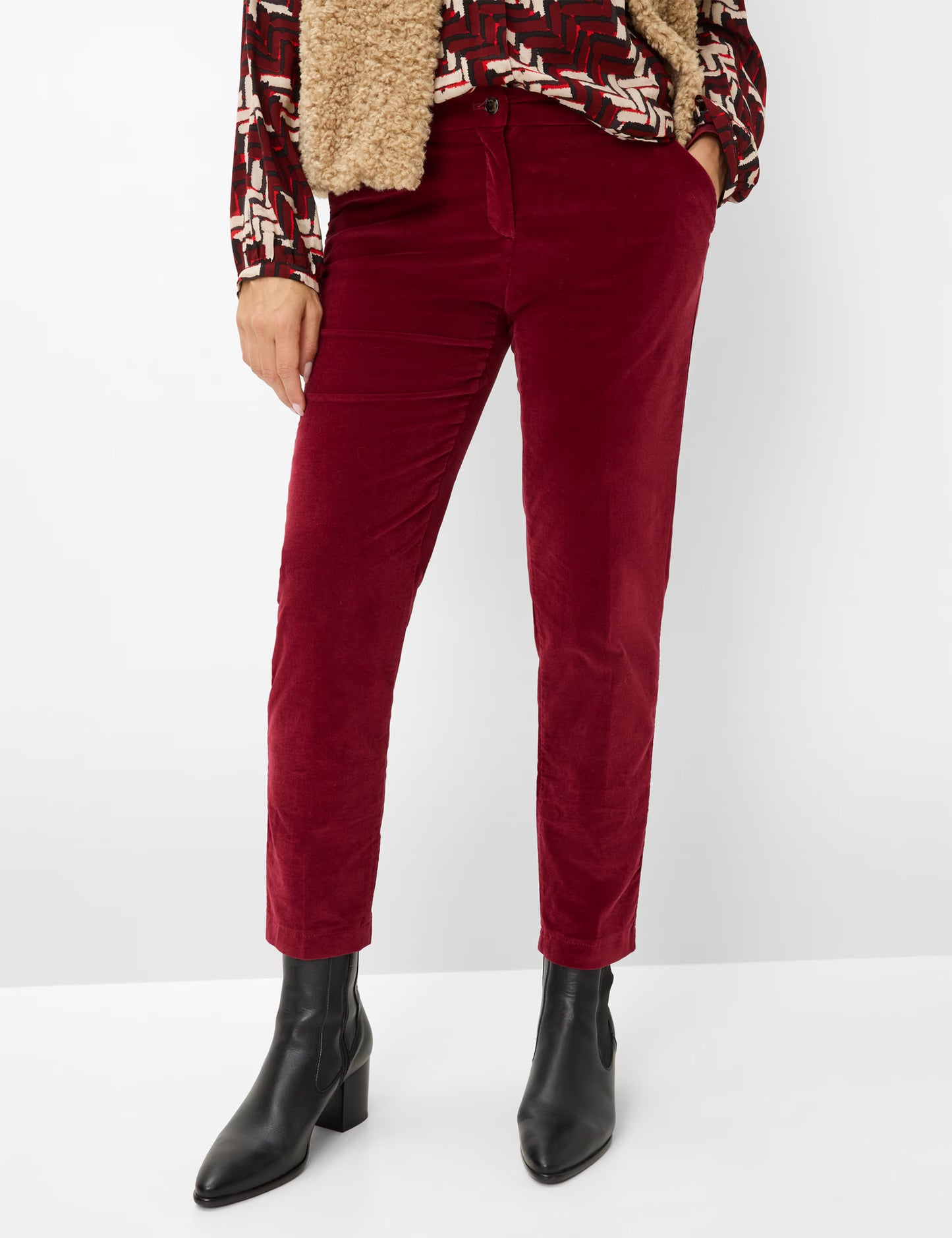 Brax Maron S Mulberry Velvet Trousers