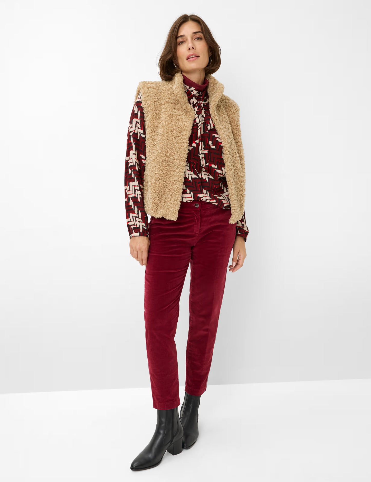 Brax Maron S Mulberry Velvet Trousers