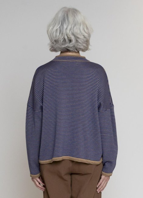 Muse Wear Carin Thin Stripe Merino Sweater