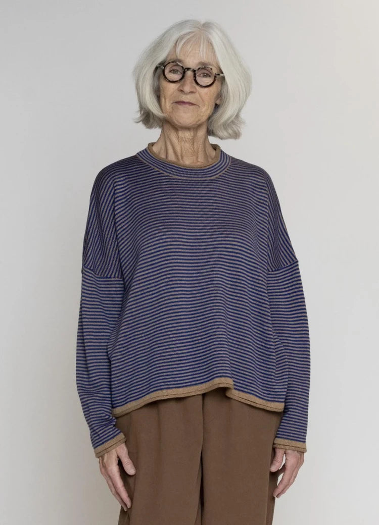 Muse Wear Carin Thin Stripe Merino Sweater