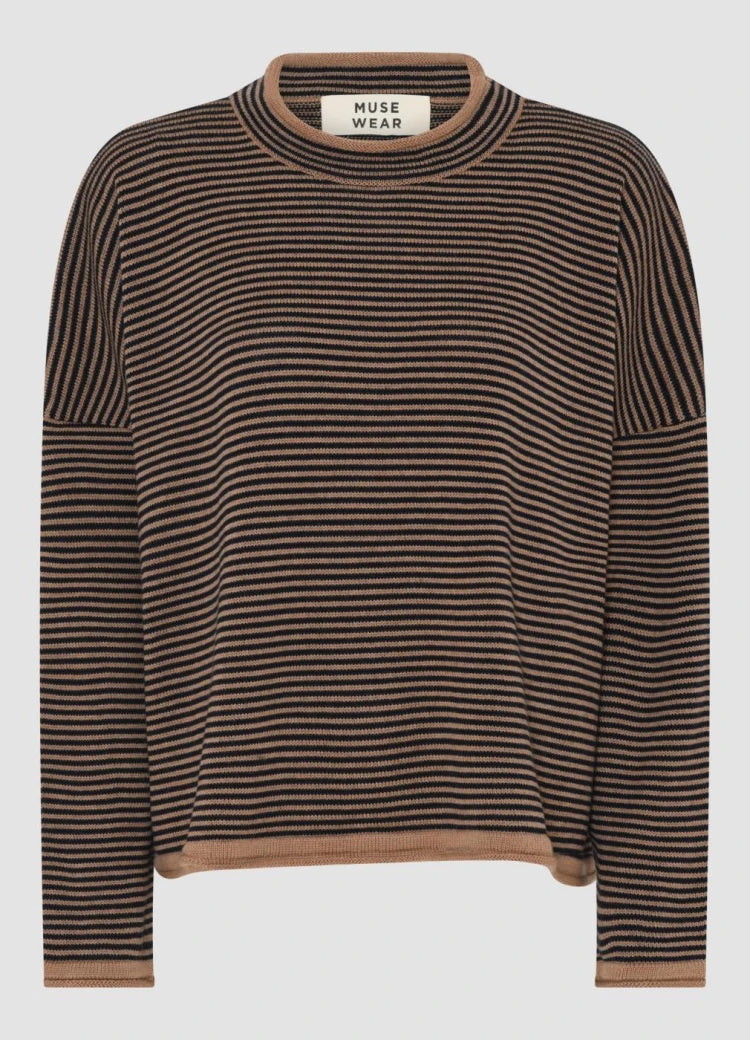 Muse Wear Carin Thin Stripe Merino Sweater