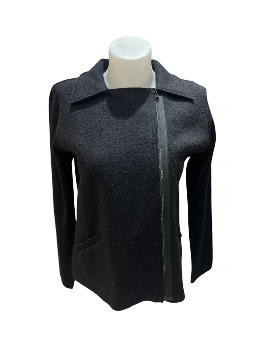 Iodena Black Zip Cardigan