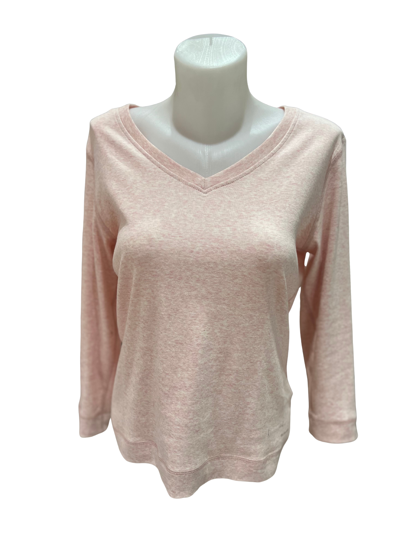 By Basics Rose Melange V-Neck Top