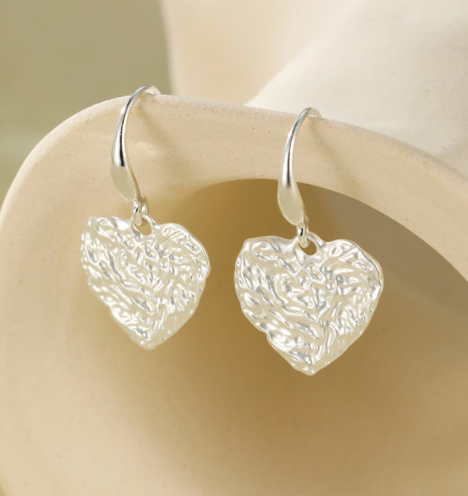 Gracee Jewellery Textured Heart Earrings