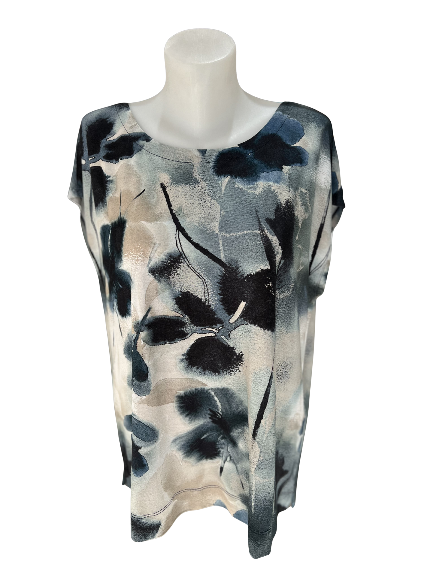 Amber & Moon Blue Print Top