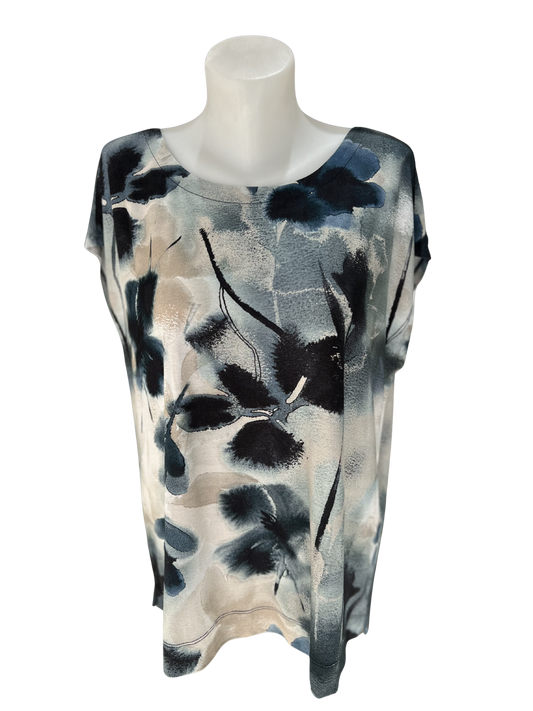 Amber & Moon Blue Print Top