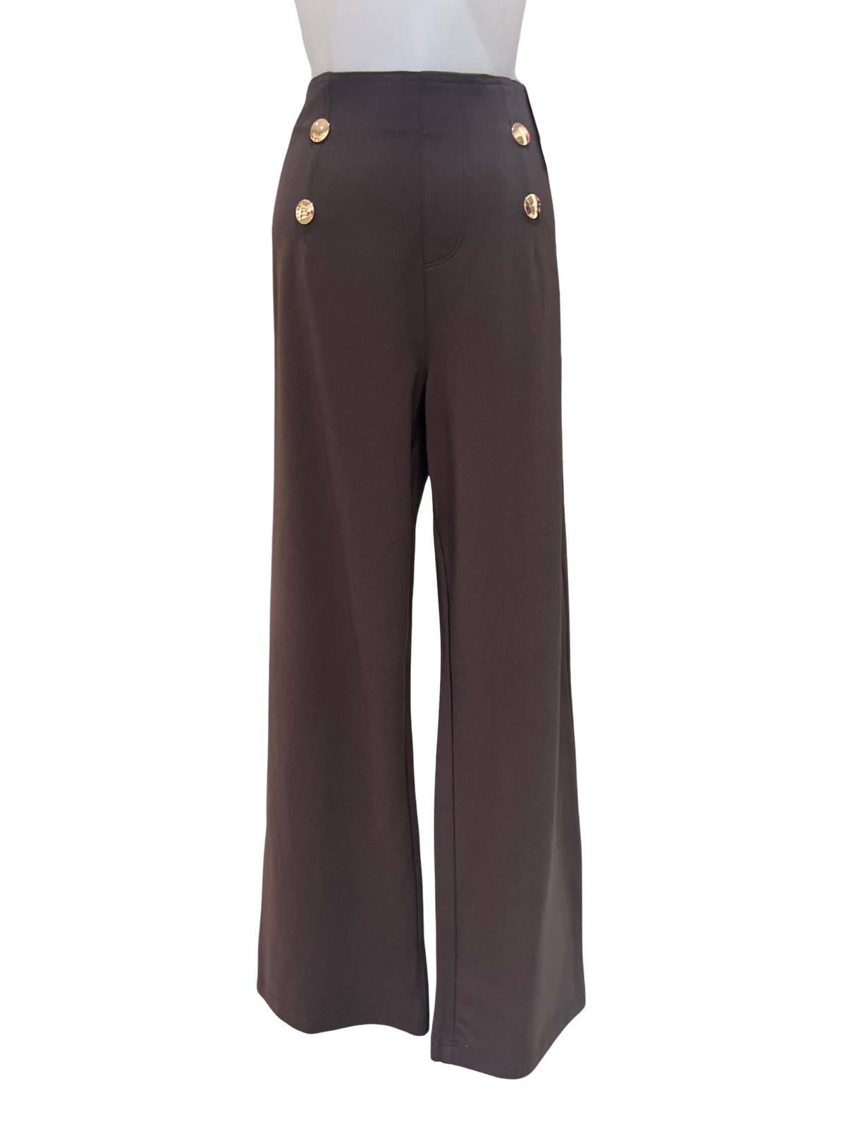 Pinns Wide Leg Trousers with Button Detail