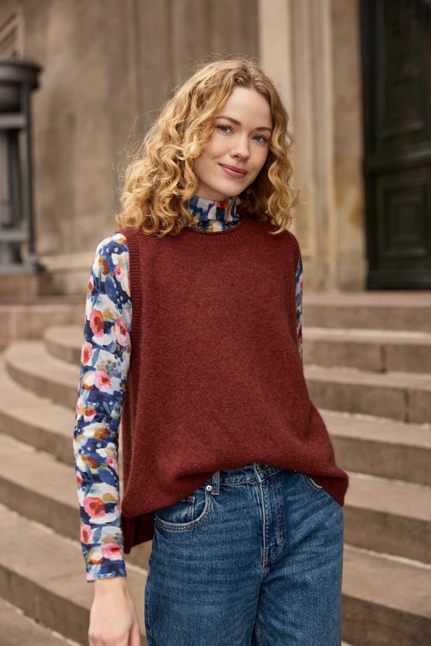 Mansted Melina Print Wool Top