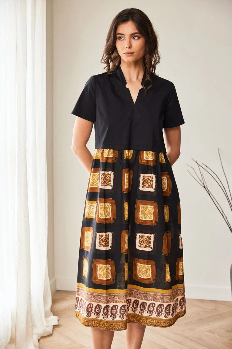 Peruzzi Contrast Tile Print Dress