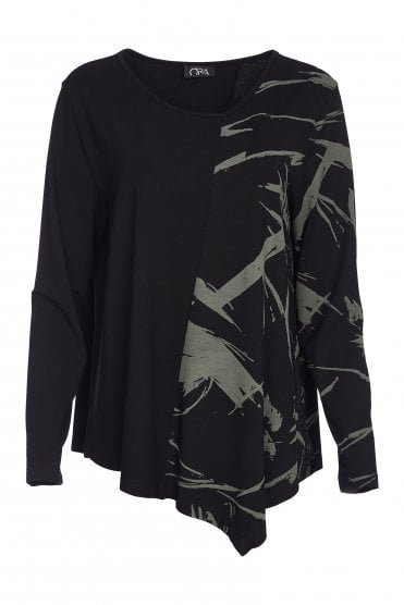 ORA Mottled Print Top