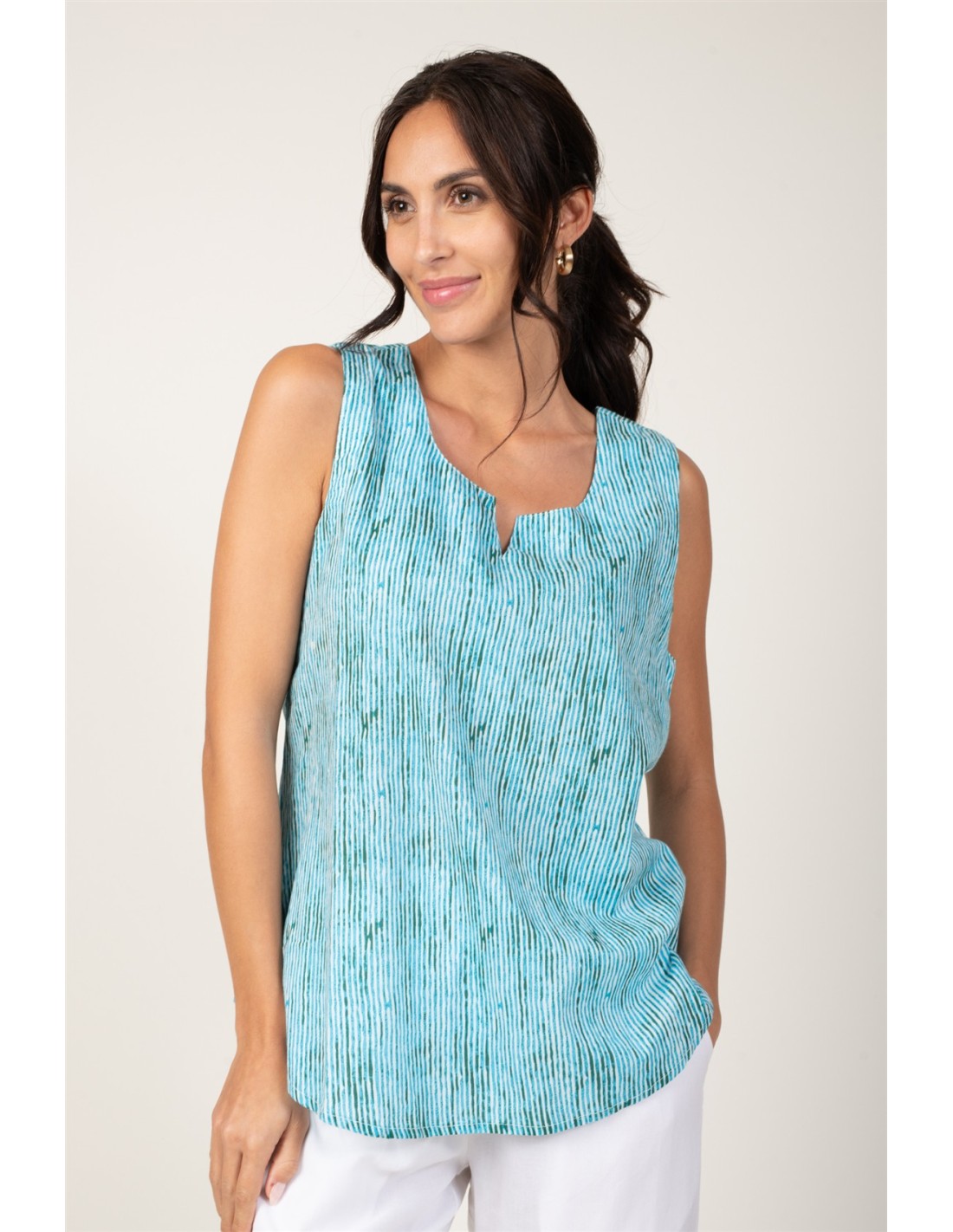 Terre Rouge "Rayures Bleu Océan" Sleeveless Top