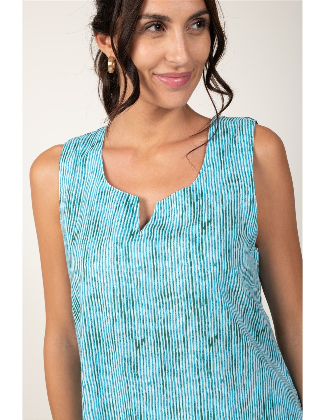 Terre Rouge "Rayures Bleu Océan" Sleeveless Top