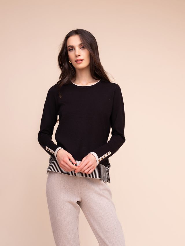 Alison Sheri Stripe Hem Jumper